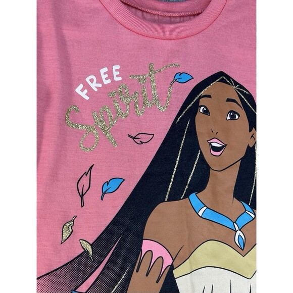 Disney Princess Pocahontas Fringed Pink T Shirt Free Spirit Girls Size 6 - Picture 4 of 6